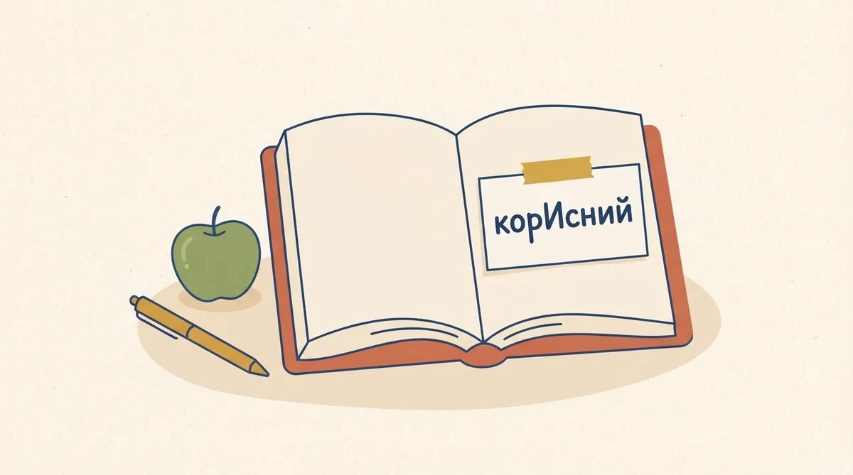 Наголос у слові «корисний» за новим правописом: де ставити та як правильно вживати
