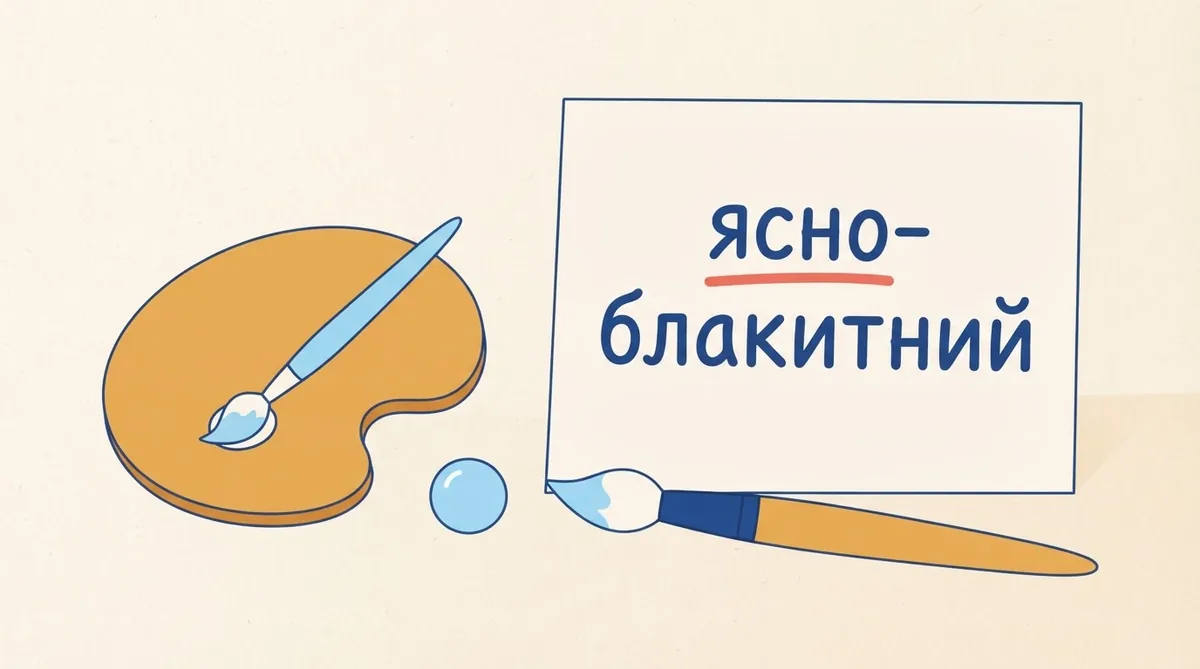 За правописом ясно-блакитний пишемо через дефіс