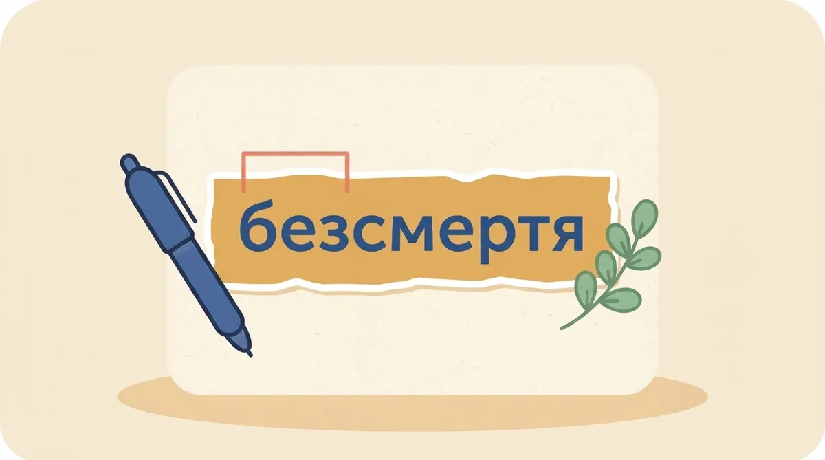 За правилами правопису «безсмертя» пишемо з префіксом без-