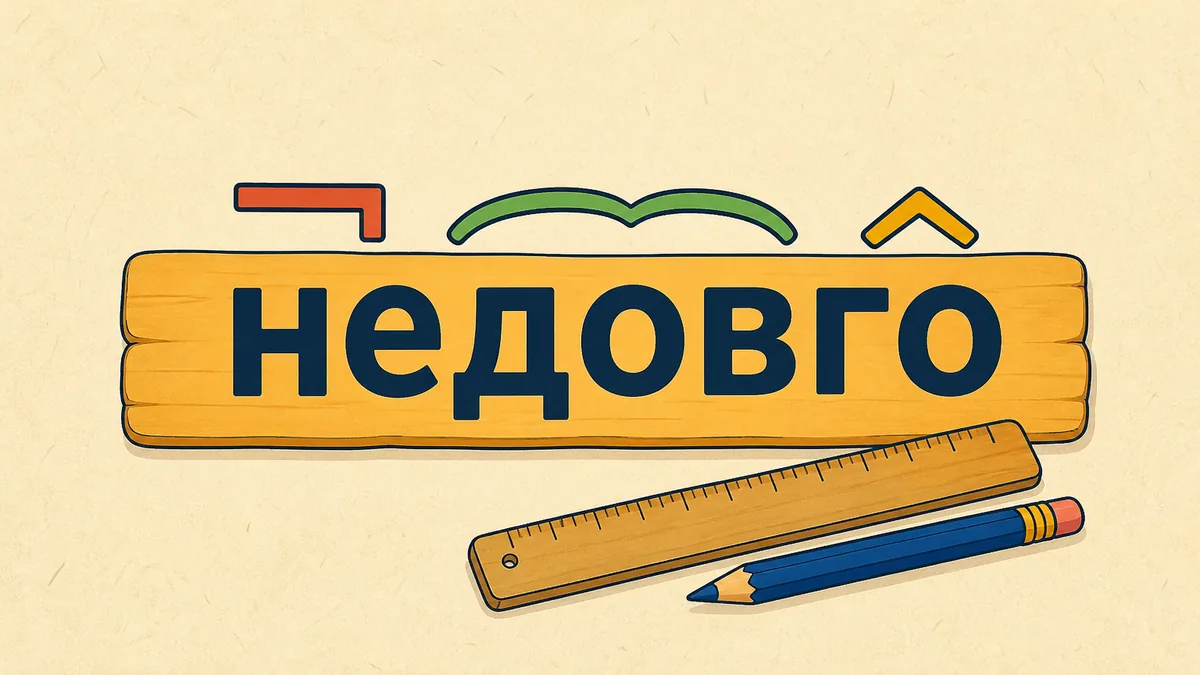 Будова слова НЕДОВГО: розбір на 3 частини та чому немає закінчення