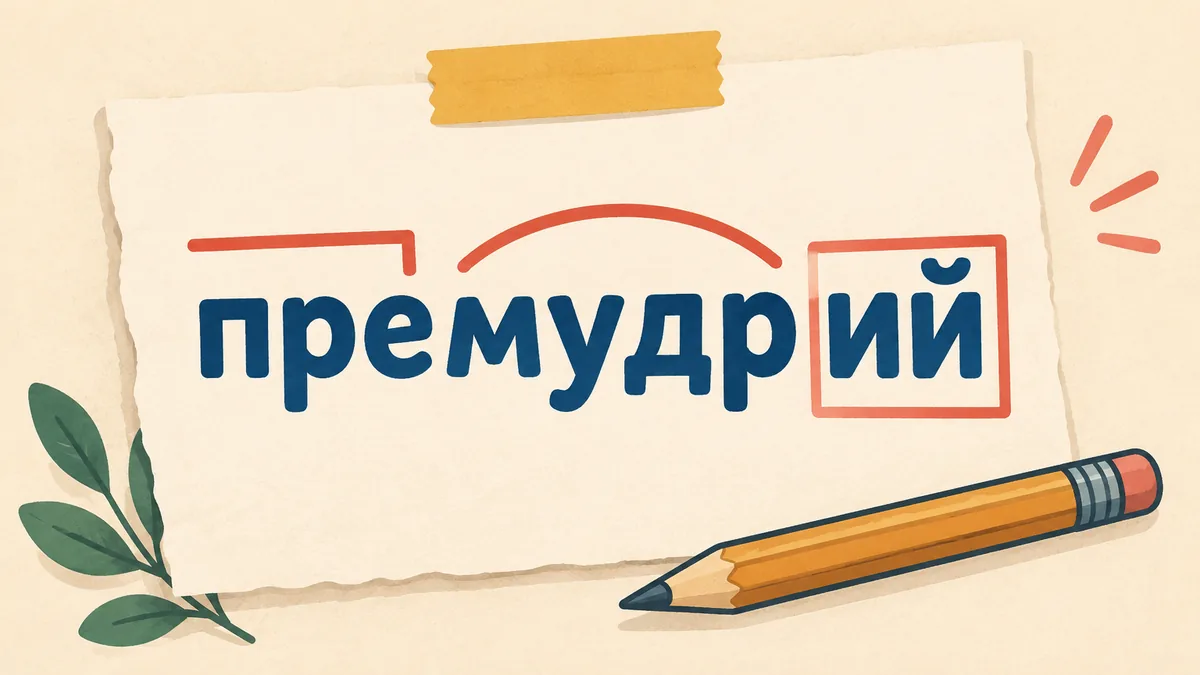 Будова слова ПРЕМУДРИЙ: префікс, корінь і закінчення слова