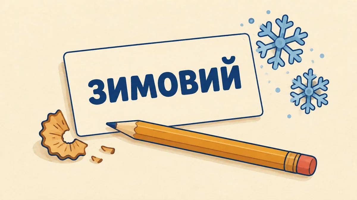 Будова слова ЗИМОВИЙ: схема та споріднені слова