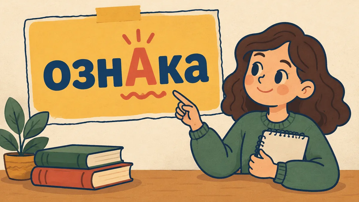 Наголос у слові ОЗНАКА: вимова й відмінювання