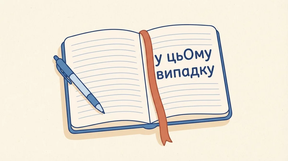 Блокнот із написаним висловом у цьому випадку