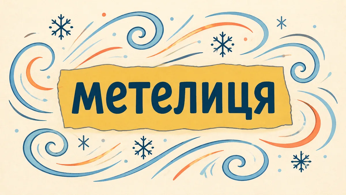 Синонім до слова МЕТЕЛИЦЯ: літературні й діалектні назви